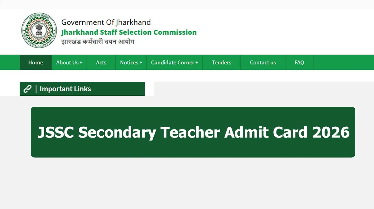 JSSC Secondary Teacher Admit Card 2026